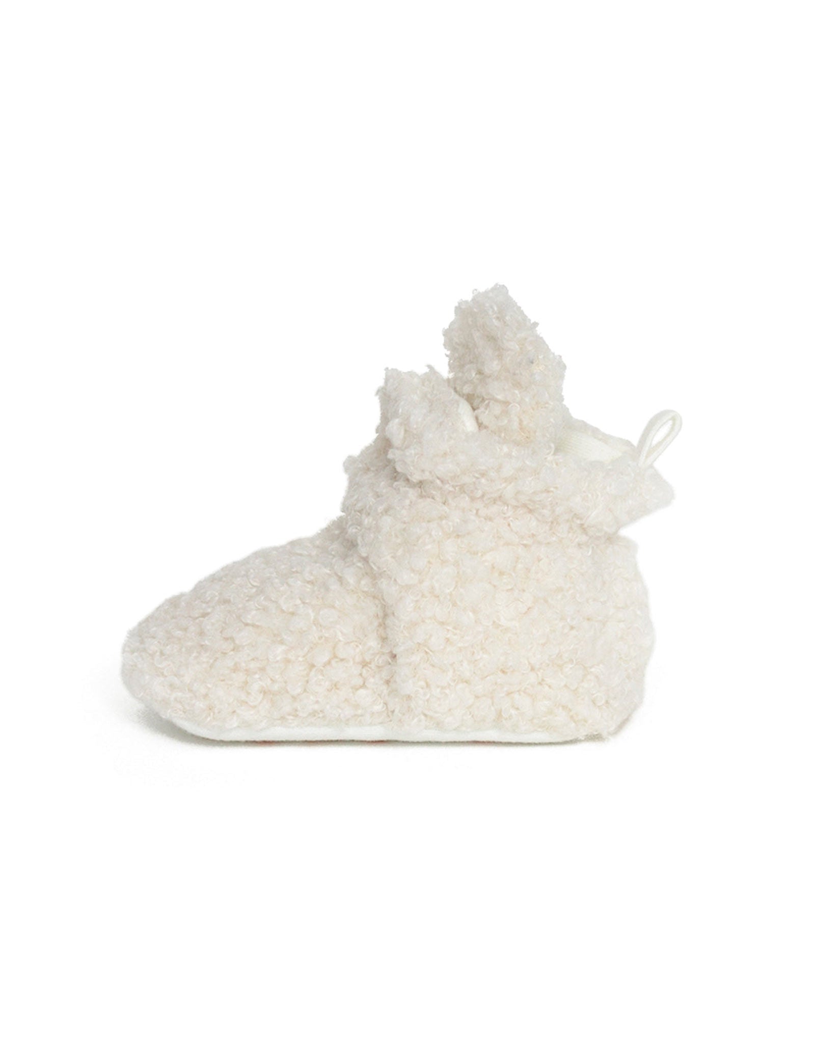 Sherpa Snap Booties Ivory, side view