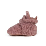 Sherpa Snap Booties Light Pink, side view