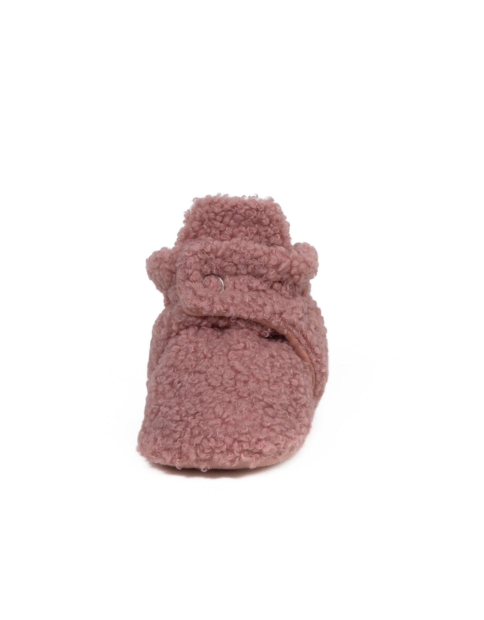 Sherpa Snap Booties Light Pink, front view