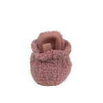 Sherpa Snap Booties Light Pink, back view