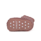 Sherpa Snap Booties Light Pink, top view