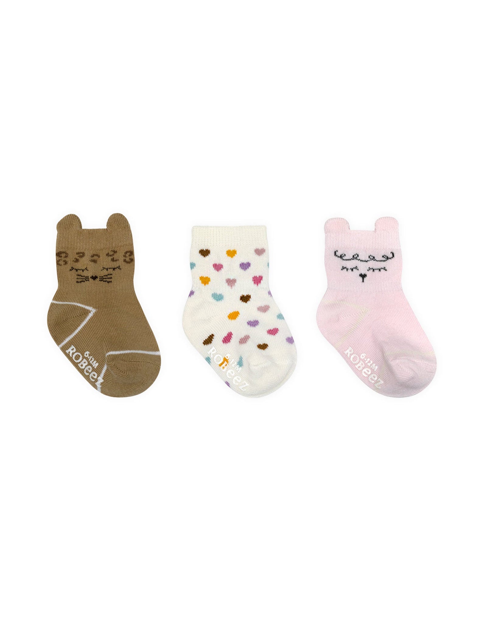 Amber & Eden 3-Pack Baby Socks, flat laid