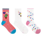 Llama Patch 3-Pack Crew Socks for Toddlers and Kids, flat laid
