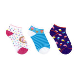 Jennie's Treats 3-Pack Quarter Socks for Toddlers and Kids, flat lay