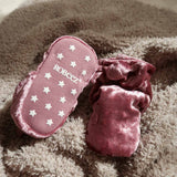 Bonnie Velvet Snap Booties in Pink