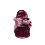 Bonnie Velvet Snap Booties in Pink, front view