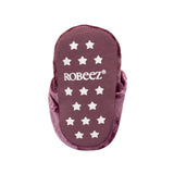 Bonnie Velvet Snap Booties in Pink, bottom view