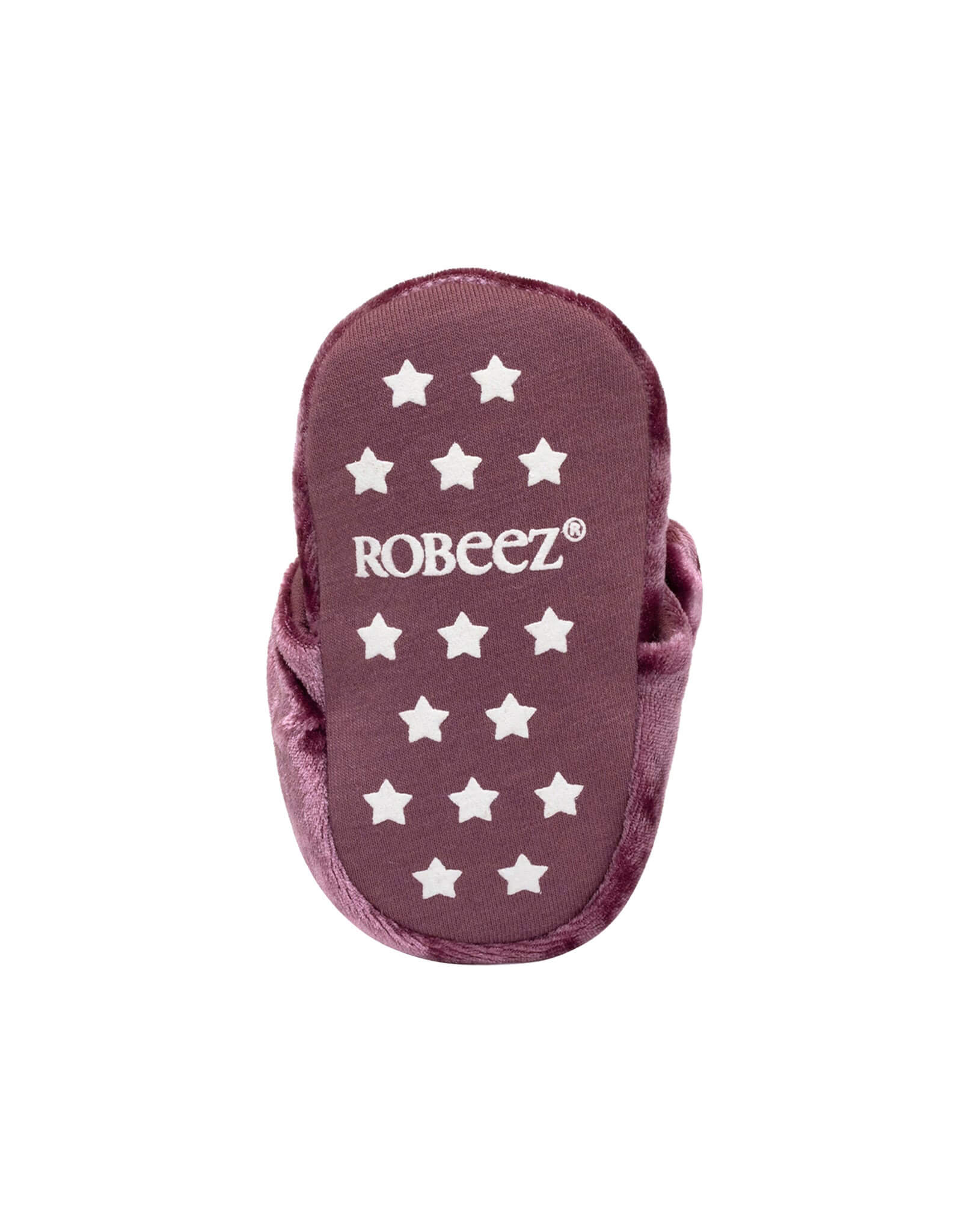 Bonnie Velvet Snap Booties in Pink, bottom view
