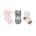 Cats Rule 3-Pack Baby Socks in Pink, flat laid