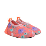 Jelly Fish Aqua Shoes in Coral, perspective view
