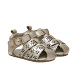 Fleur First Kicks Sandals in Gold, perspective view