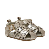 Fleur First Kicks Sandals in Gold, perspective view