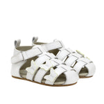 Mariposa First Kicks Sandals in White, perspective view