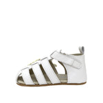 Mariposa First Kicks Sandals in White, side view