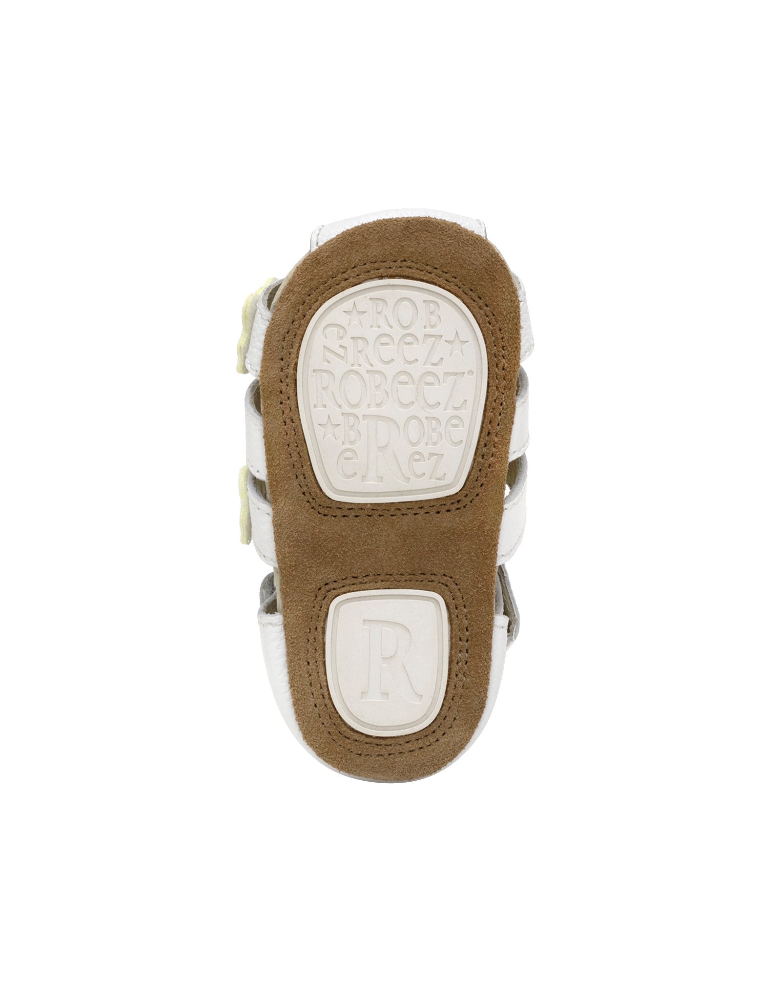Mariposa First Kicks Sandals in White, top view