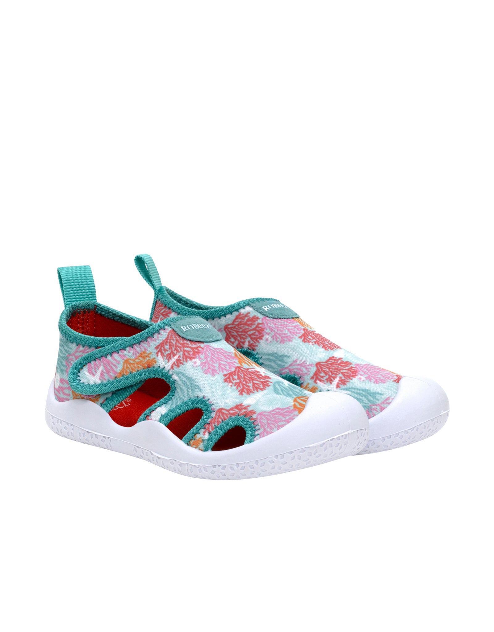 Coral Island Water Shoes in Aqua, perspective view