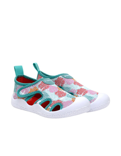 Coral Island Water Shoes in Aqua, perspective view
