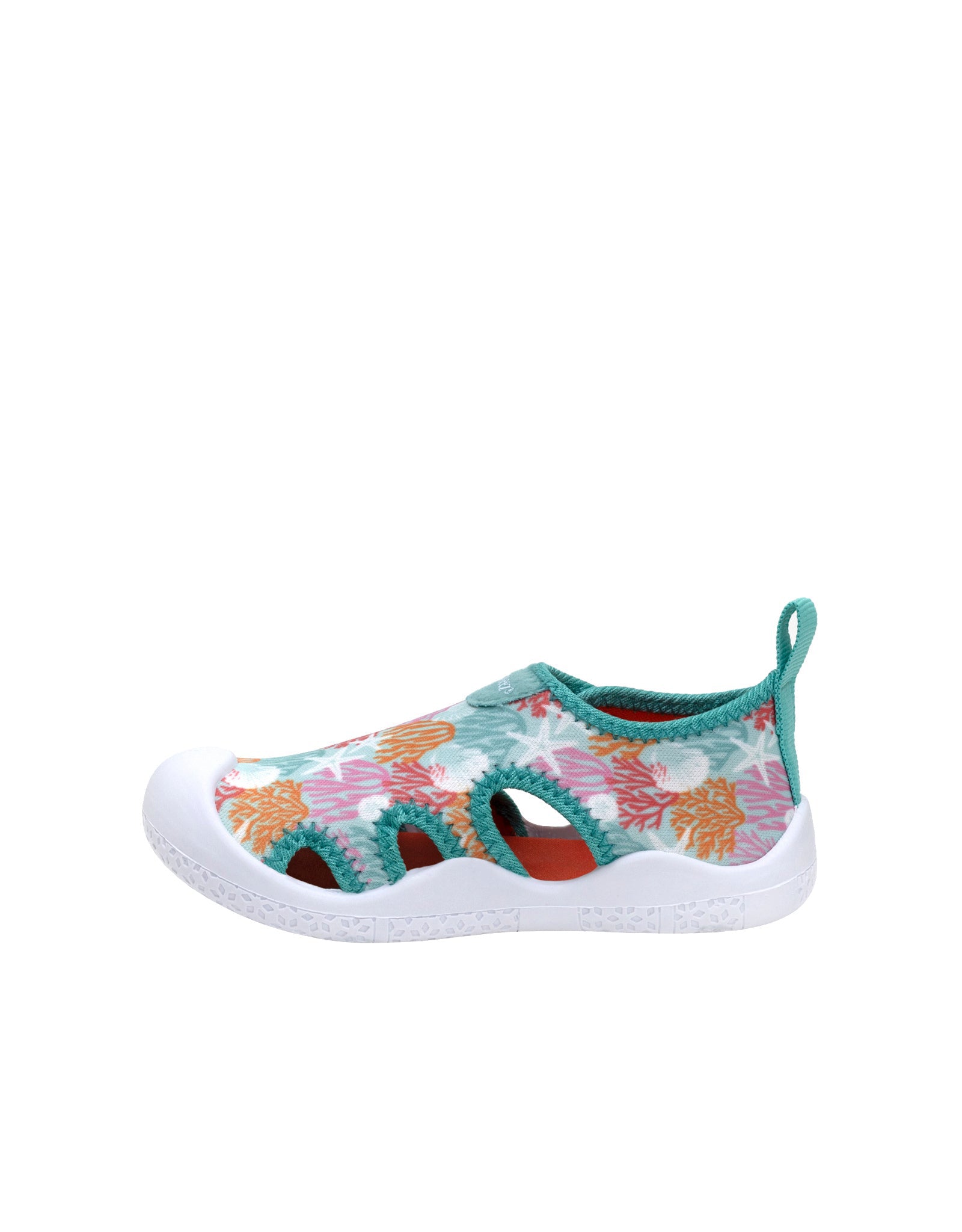 Coral Island Water Shoes in Aqua, side view