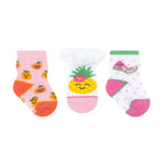 Fruit Mania 3-Pack Baby Socks, flat laid