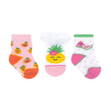 Fruit Mania 3-Pack Baby Socks, flat laid
