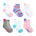 Top Hearts 6-Pack Infant Crew Socks, flat laid