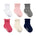 Frilly Girly 6-Pack Baby Socks, flat laid