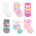 Lovely Butterflies 6-Pack Baby Socks, flat laid