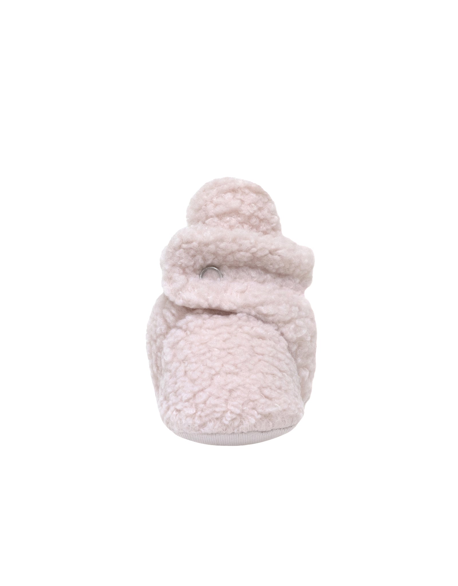 Sherpa Snap Booties in Pastel Pink, front view
