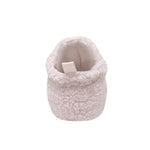 Sherpa Snap Booties in Pastel Pink, back view