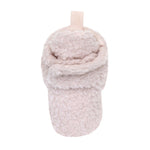 Sherpa Snap Booties in Pastel Pink, top view
