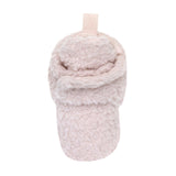 Sherpa Snap Booties in Pastel Pink, top view