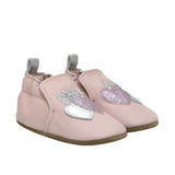 Heart Sparkle Soft Soles in Pastel Pink, perspective view