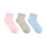 Flower Lace 3-Pack Quarter Socks for Toddlers and Kids, flat laid