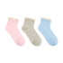 Flower Lace 3-Pack Quarter Socks for Toddlers and Kids, flat laid