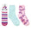 Rainbow Unicorn Cozies 3-Pack Crew Socks in Pastel for Toddlers and Kids, flat laid
