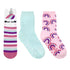 Rainbow Unicorn Cozies 3-Pack Crew Socks in Pastel for Toddlers and Kids, flat laid