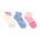 Clever Little Fox 3-Pack Quarter Socks in Pink for Toddlers and Kids, flat laid