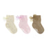 Marie's Cable Tops 3-Pack Baby Socks in Neutral, flat lay