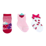 Berry Sweet Girl 3-Pack Baby Socks in Bright Pink