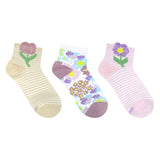 My Little Garden 3-Pack Quarter Socks in Taupe for Toddlers and Kids
