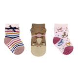 Pony Girl 3-Pack Baby Socks in Pink