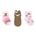 Bear-Y Best 3-Pack Baby Socks in Pink, flat lay