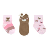 Bear-y Best 3-Pack Baby Socks in Pink