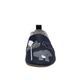 Hello World Soft Soles Navy, front view