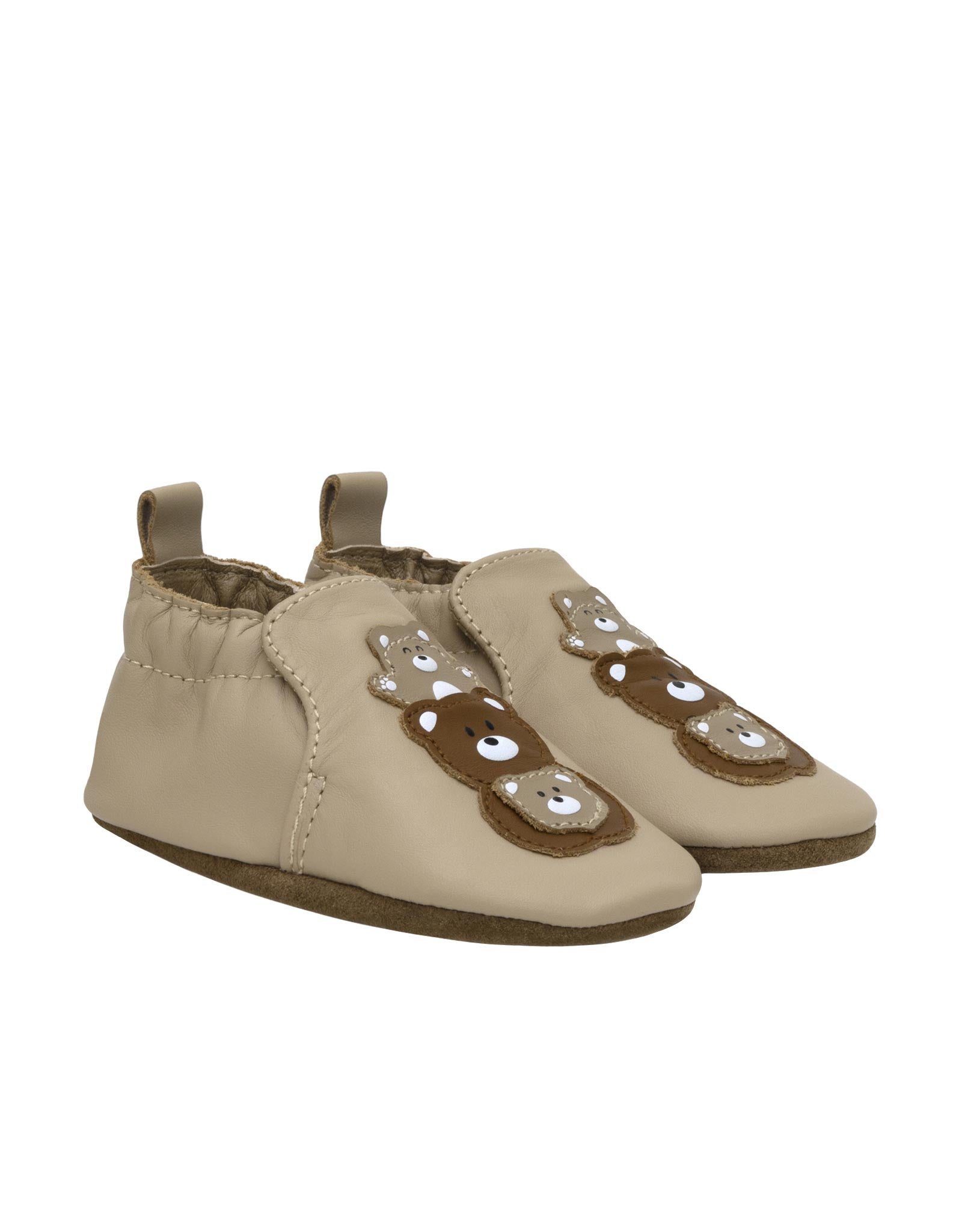 Bear Hugs Soft Soles in Tan, perspective view