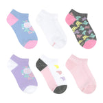 Macy No Show 6-pack Socks for Toddlers and Kids, flat laid