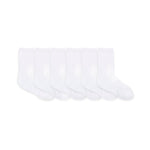 Solid Crew 6-Pack  Socks White for Toddlers and Kids, flat laid