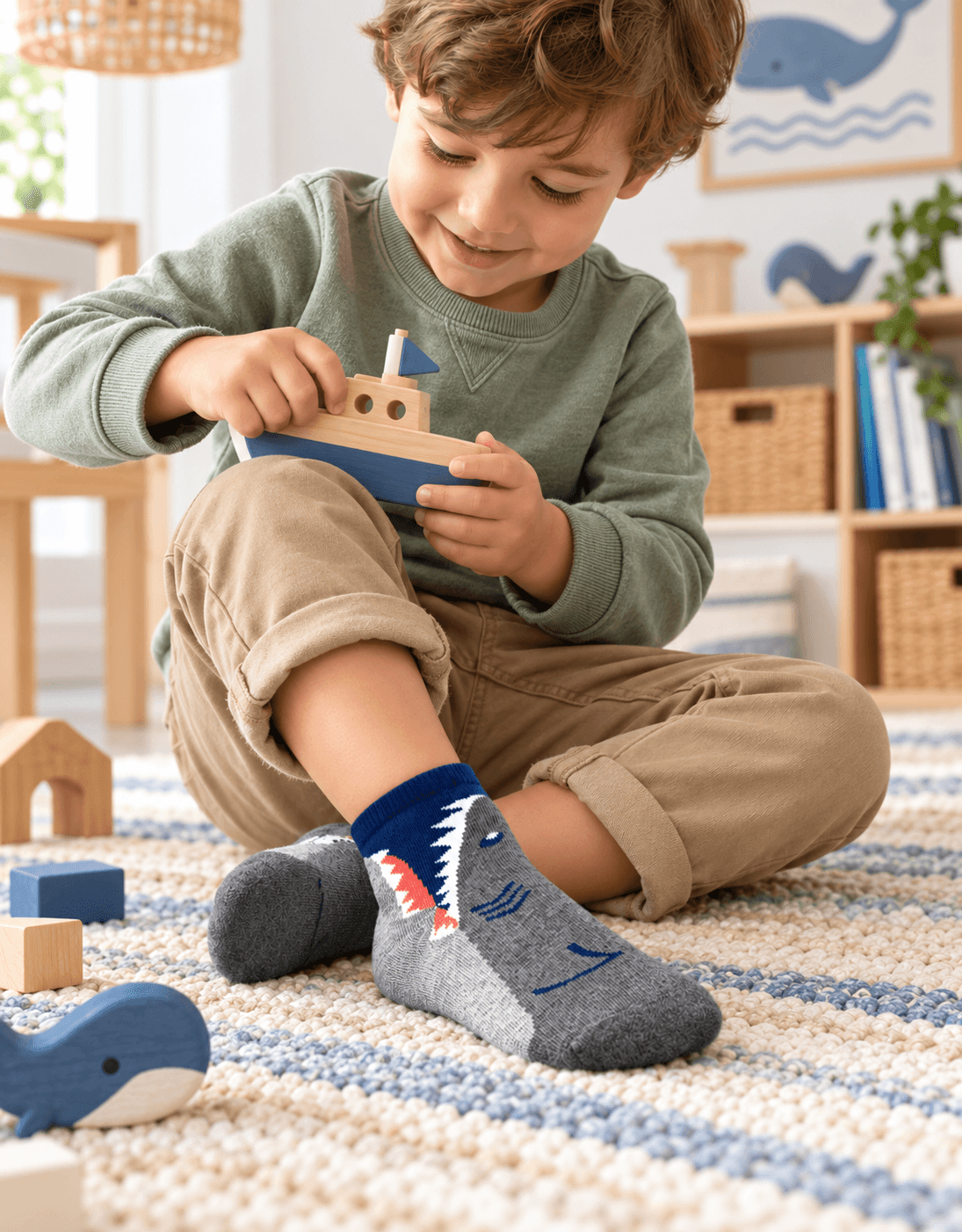 Sharpest Bite 3-Pack Quarter Socks for Toddlers and Kids